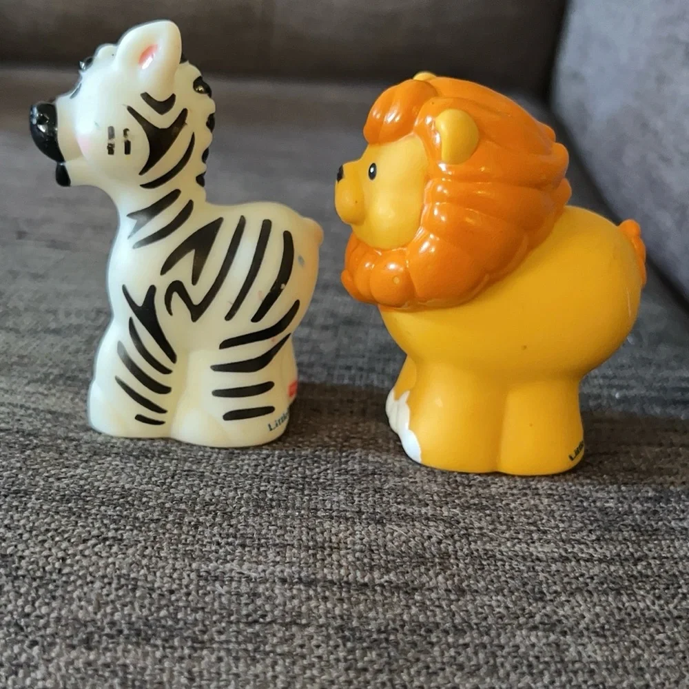 Vintage Fisher Price Little People Lion And Zebra Set - Picture 4 of 5